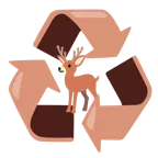 recycling symbol + deer