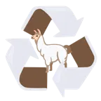 recycling symbol + llama
