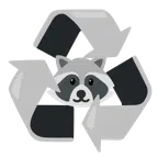 recycling symbol + raccoon