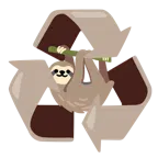 recycling symbol + sloth