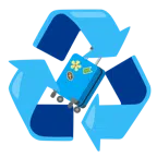 recycling symbol + luggage