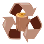 recycling symbol + wood