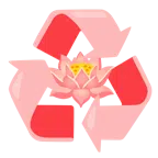 recycling symbol + lotus