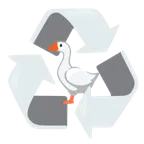 recycling symbol + goose