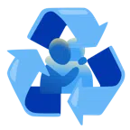 recycling symbol + people hugging