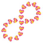 infinity + heart with ribbon