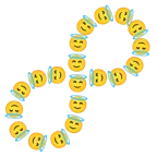infinity + smiling face with halo
