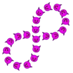 infinity + smiling face with horns