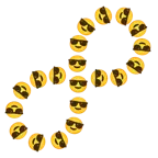 infinity + smiling face with sunglasses