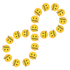 infinity + zipper-mouth face