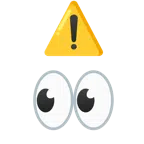 warning + eyes