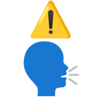 warning + speaking head