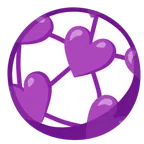 piłka nożna + purpurowe serce