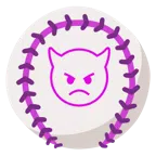 Baseball + wütendes Gesicht mit Hörnern