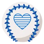 Baseball + blaues Herz