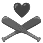 Baseball + schwarzes Herz