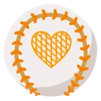 Baseball + oranges Herz