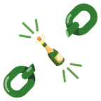 Ketten + Flasche mit knallendem Korken