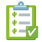 check mark button + cactus