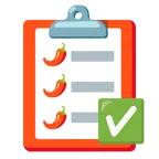 check mark button + hot pepper