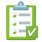 check mark button + leaf fluttering in wind