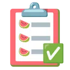 check mark button + watermelon