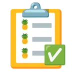 check mark button + pineapple