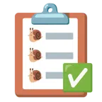 check mark button + snail