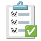 check mark button + panda