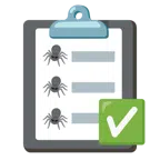 check mark button + spider