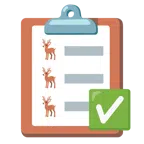 check mark button + deer