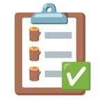 check mark button + wood