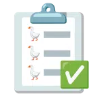 check mark button + goose