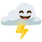เมฆและฟ้าแลบ + หน้ายิ้มตายิ้ม และอ้าปาก
