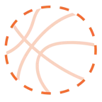 Basketball + gestricheltes Gesicht