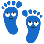impronta di piedi + faccina con occhi al cielo