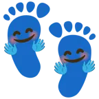 impronta di piedi + faccina che abbraccia