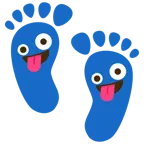 impronta di piedi + faccina impazzita
