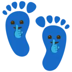 impronta di piedi + faccina che zittisce