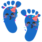 impronta di piedi + faccina che festeggia
