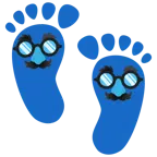 impronta di piedi + faccina travestita