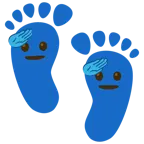 impronta di piedi + faccina che fa il saluto