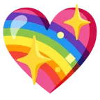 cuore che luccica + arcobaleno