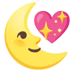 cuore che luccica + faccina ultimo quarto di luna