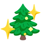 cuore che luccica + albero sempreverde