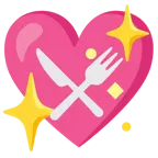 cuore che luccica + piatto e posate