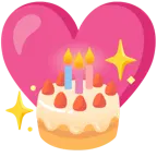 cuore che luccica + torta di compleanno