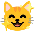 cuore che luccica + muso di gatto