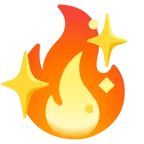 cuore che luccica + fuoco