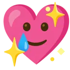 cuore che luccica + faccina sorridente con lacrima